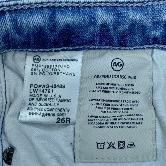 AG ADRIANO GOLDSCHMIED Women's 26x28 Jeans Legging Ankle Skinny USA DISTRESSED - Picture 10 of 10